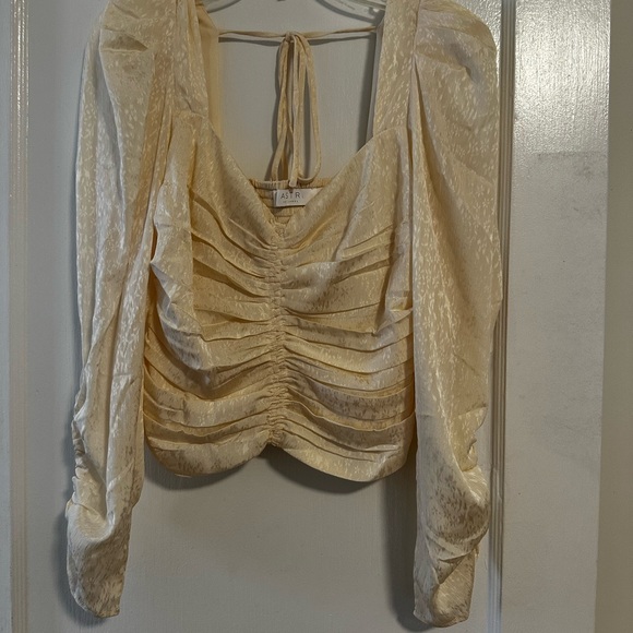 Astr Tops - ASTR Cream Ruched Women's Top
